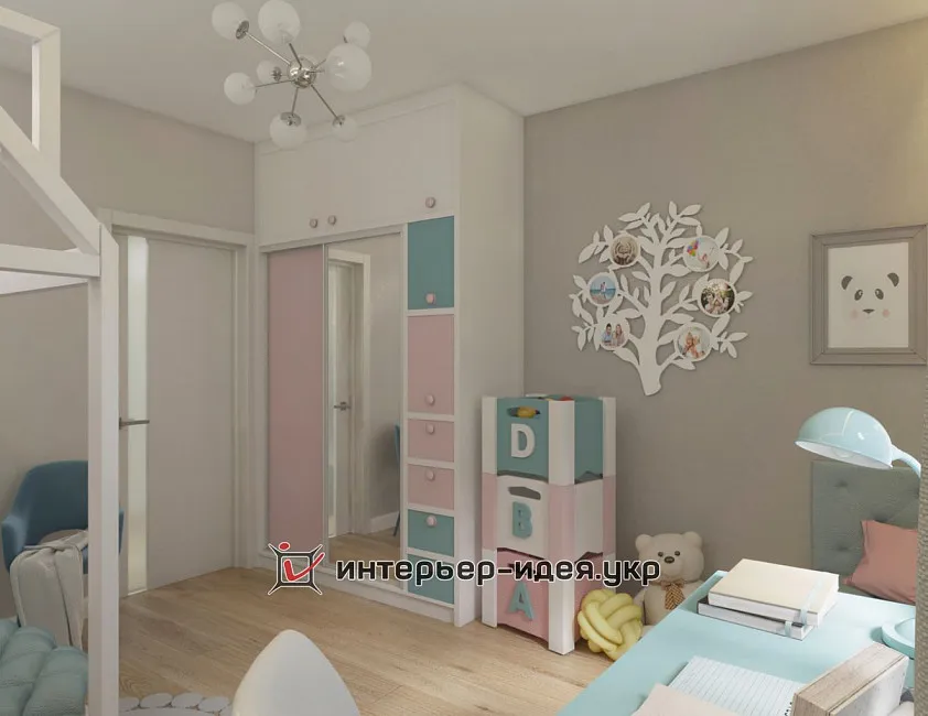 Дизайн детской с пандами на стене