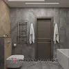 Санузел в деревянных ромбах