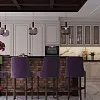 Светлая кухня с темным акцентом в виде острова