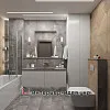 Санузел в деревянных ромбах