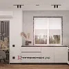 Кухня-гостиная в минималистичном стиле с элементами лофта