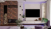 Светлая гостиная с сиреневым ароматом. Дизайн ГОСТИНОЙ