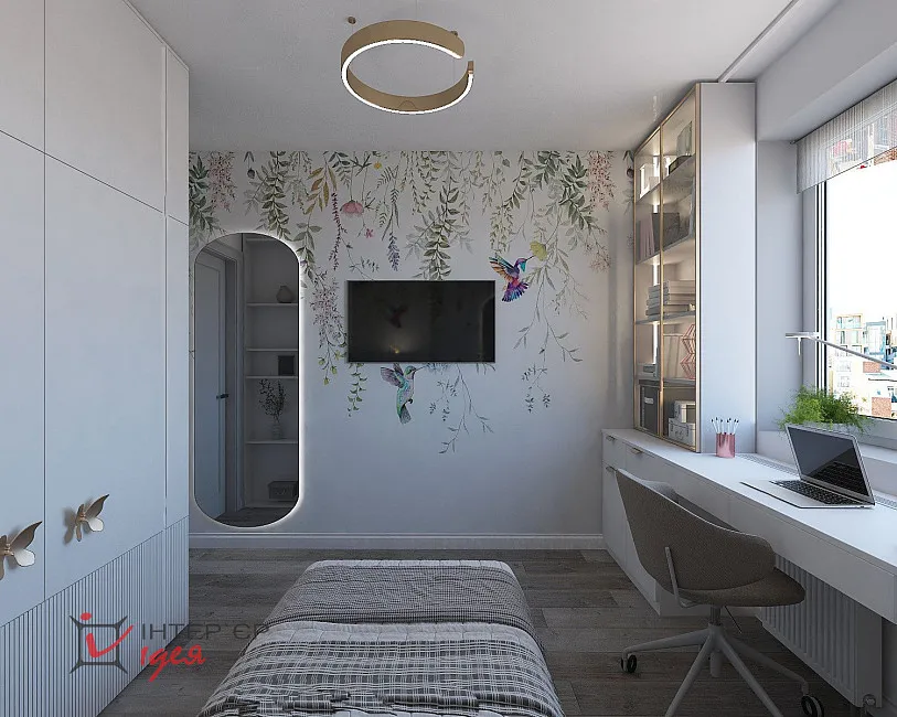 Детская комната для девочки, 9.2 м²