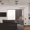 Кухня-гостиная в минималистичном стиле с элементами лофта
